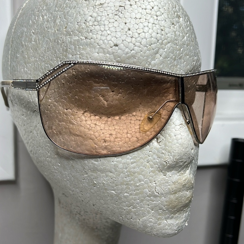 VALENTINO VINTAGE Women's Oversized Shield Sunglasses - Brown Tint